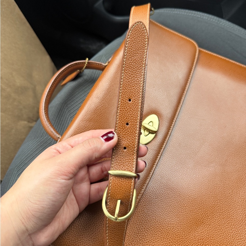 Rare Vintage Coach Madison Drake Briefcase British Tan Italian Leather 4420 - Picture 7 of 15